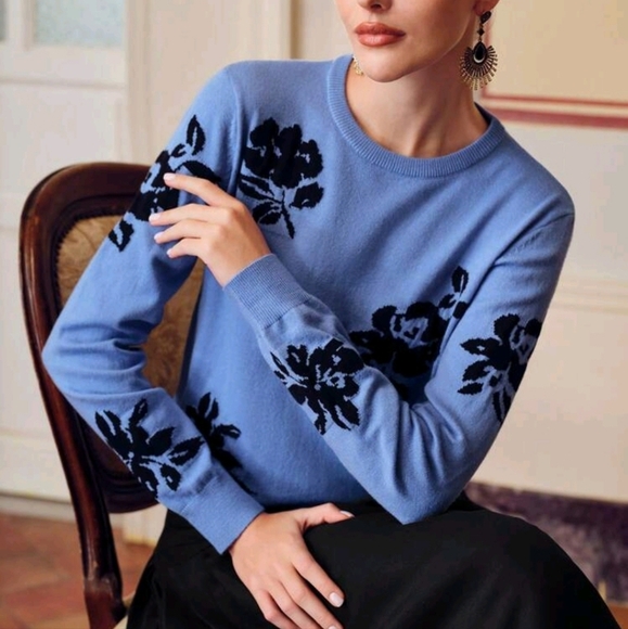 FLORAL PATTERN SWEATER - Picture 1 of 6